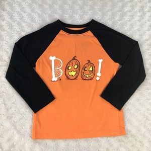 Cat & Jack Boo! Halloween Shirt Orange Black